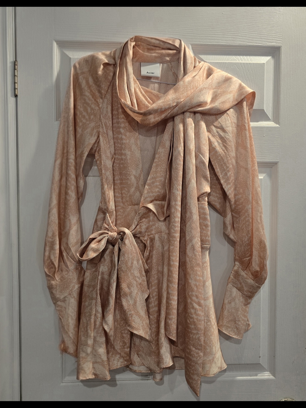 Acler Satin Jacquard Wrap Mini Dress Size 2 - Picture 3 of 7